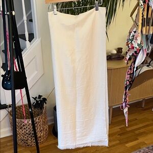 Quince Elegant Ivory Linen Wrap Scarf Shawl Sarong